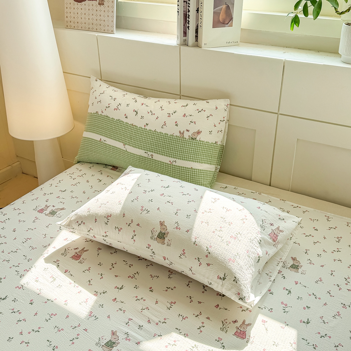 91家纺网 家纺一手货源 找家纺 眠势力 2026新款双层纱床单单件云感皱皱纱床罩三件套 青樱兔语