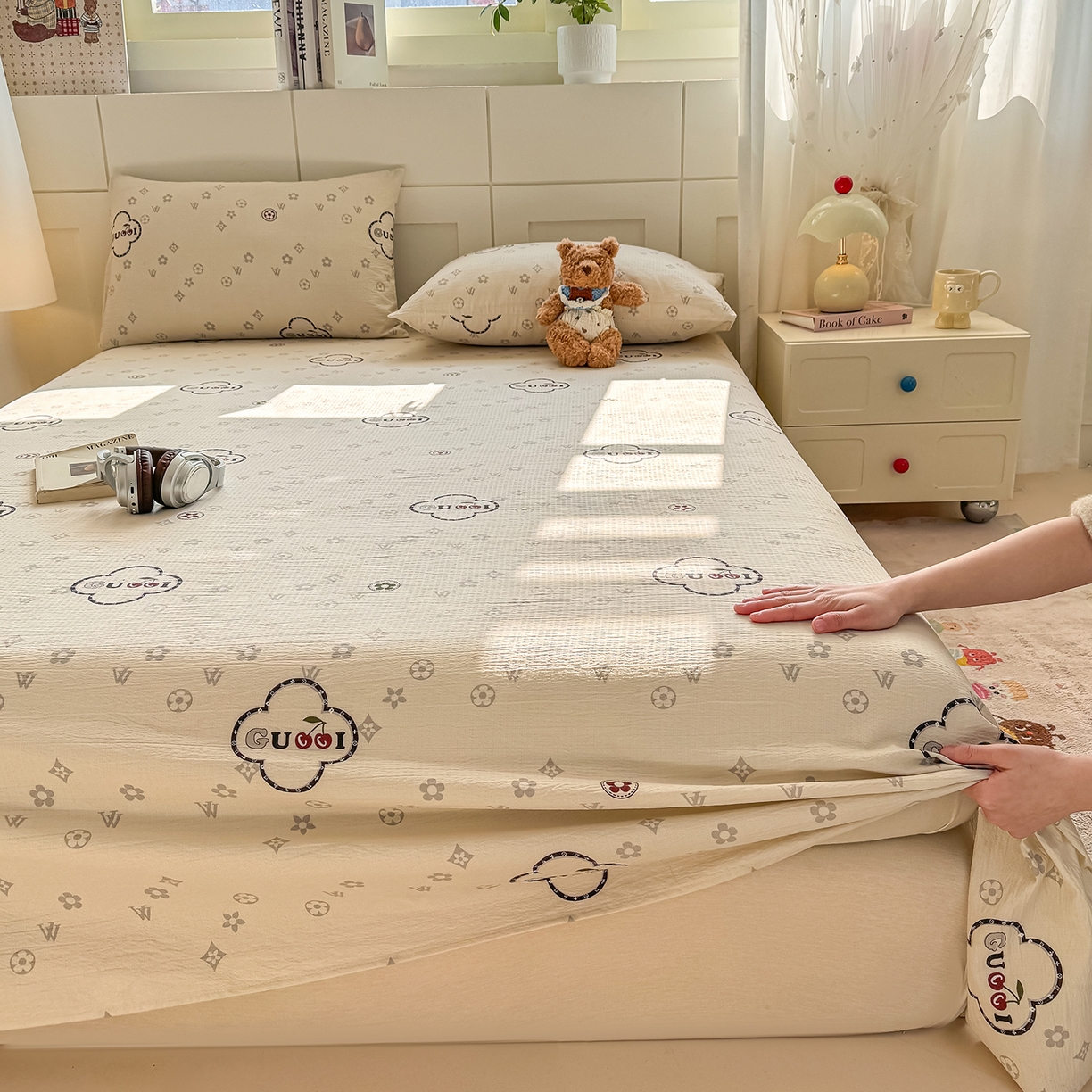 91家纺网 家纺一手货源 找家纺 眠势力 2026新款双层纱床单单件云感皱皱纱床罩三件套 向云端