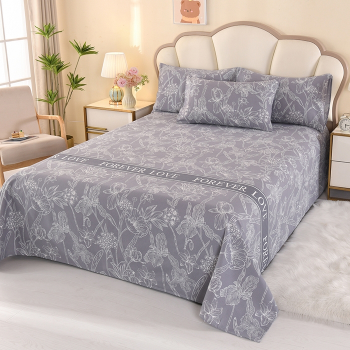 91家纺网 家纺一手货源 找家纺 望淮家纺 2025新款老粗布凉席床单三件套 相爱