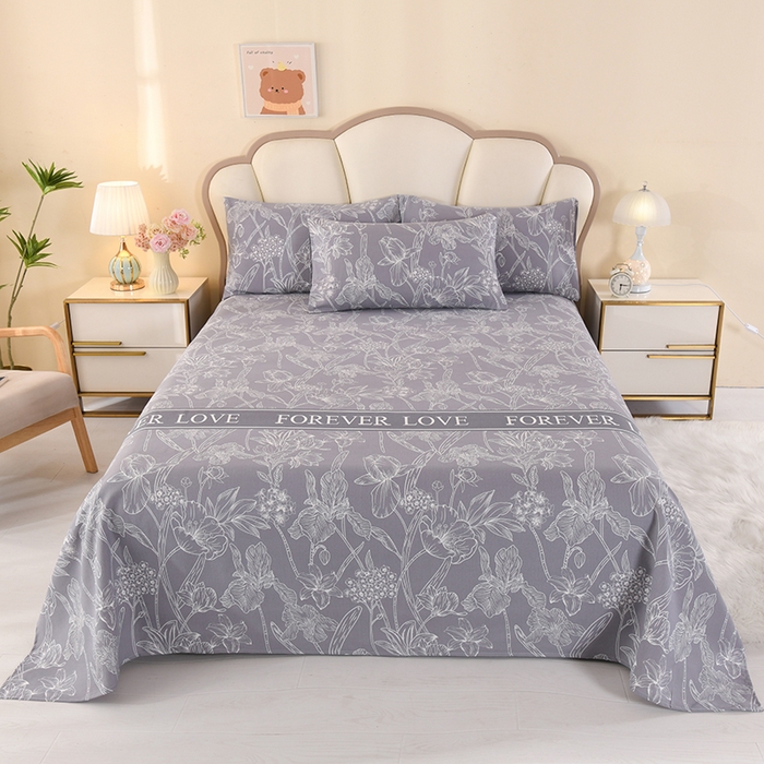 望淮家纺 2025新款老粗布凉席床单三件套 相爱