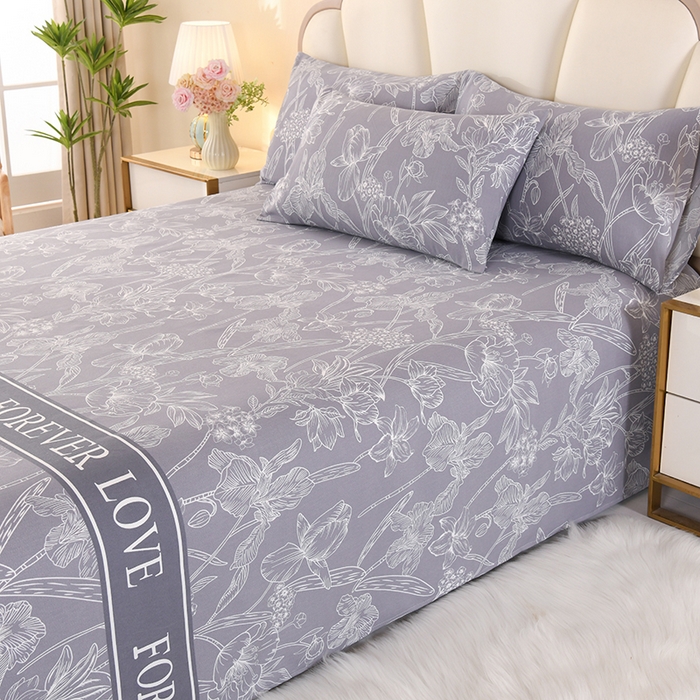 91家纺网 家纺一手货源 找家纺 望淮家纺 2025新款老粗布凉席床单三件套 相爱