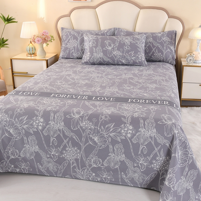 91家纺网 家纺一手货源 找家纺 望淮家纺 2025新款老粗布凉席床单三件套 相爱