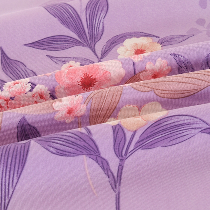 91家纺网 家纺一手货源 找家纺 望淮家纺 2025新款老粗布凉席床单三件套 烟雨-紫