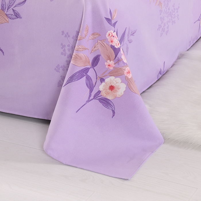 91家纺网 家纺一手货源 找家纺 望淮家纺 2025新款老粗布凉席床单三件套 烟雨-紫