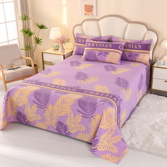 91家纺网 家纺一手货源 找家纺 望淮家纺 2025新款老粗布凉席床单三件套 紫气东来