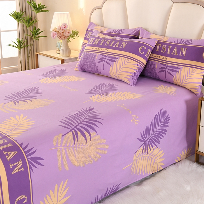 91家纺网 家纺一手货源 找家纺 望淮家纺 2025新款老粗布凉席床单三件套 紫气东来