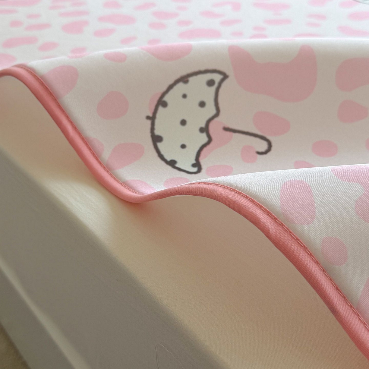 91家纺网 家纺一手货源 找家纺 美乐迪家纺 2026新款水光冰丝凉席夏被 豹纹猫猫