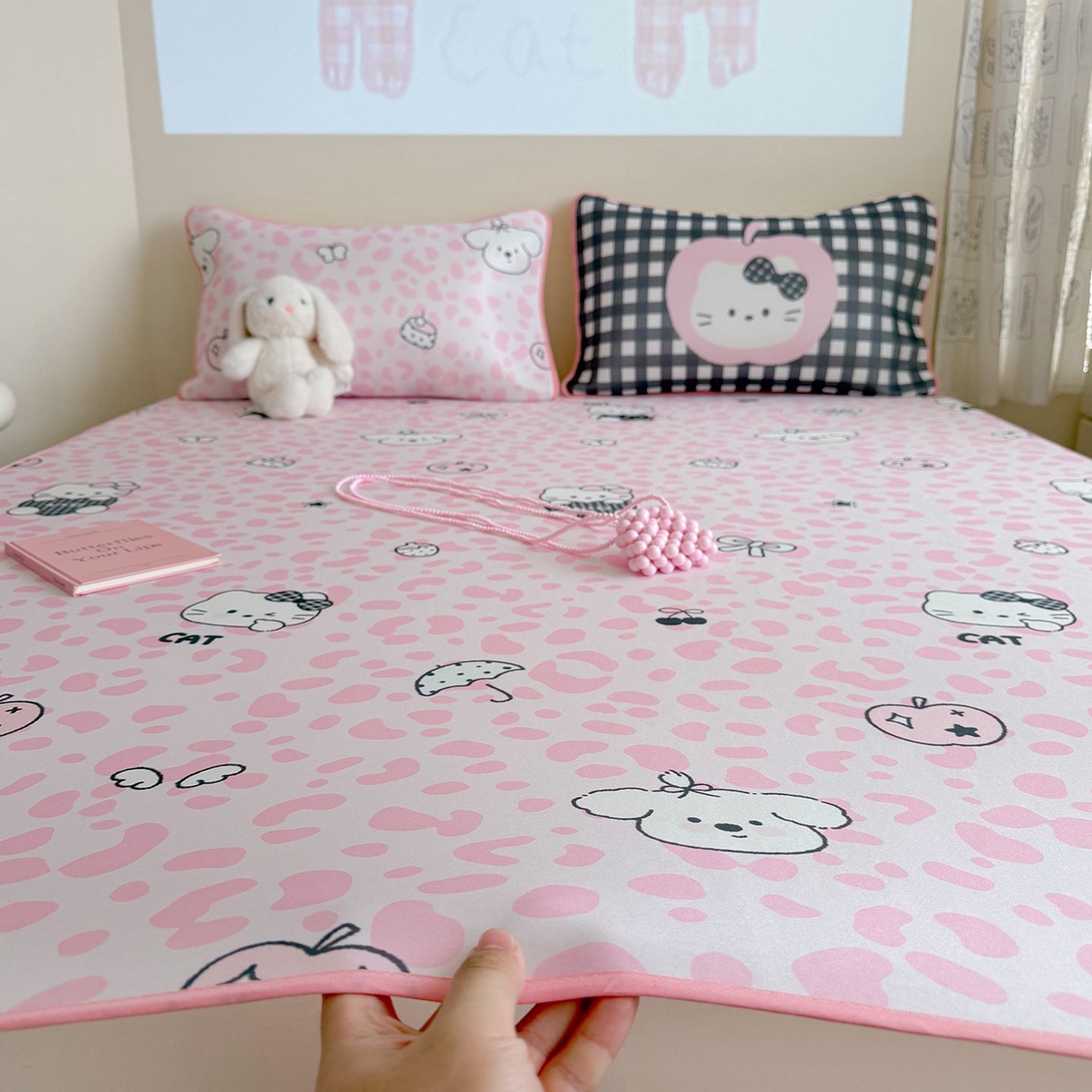 91家纺网 家纺一手货源 找家纺 美乐迪家纺 2026新款水光冰丝凉席夏被 豹纹猫猫