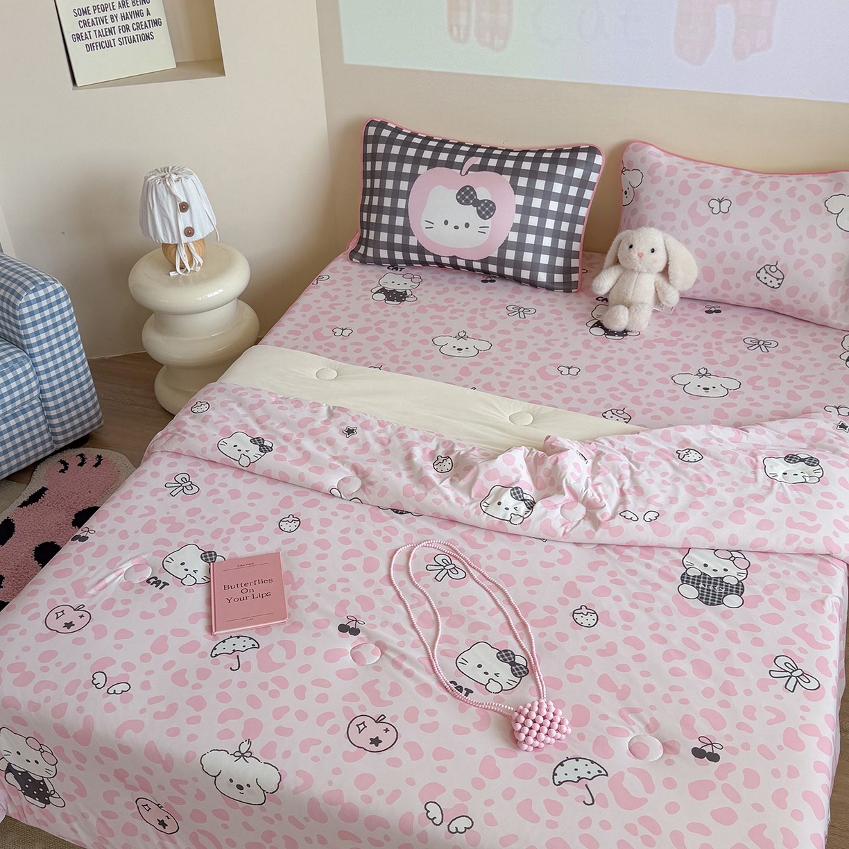 91家纺网 家纺一手货源 找家纺 美乐迪家纺 2026新款水光冰丝凉席夏被 豹纹猫猫