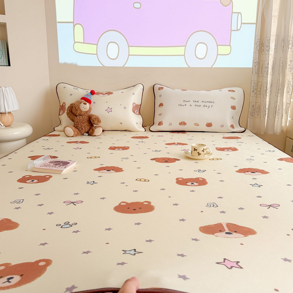 91家纺网 家纺一手货源 找家纺 美乐迪家纺 2026新款水光冰丝凉席夏被 星星小奶狗