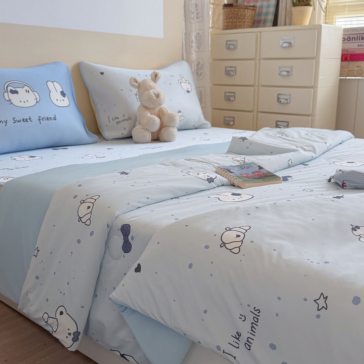 美乐迪家纺 2026新款水光冰丝凉席夏被 甜蜜伙伴