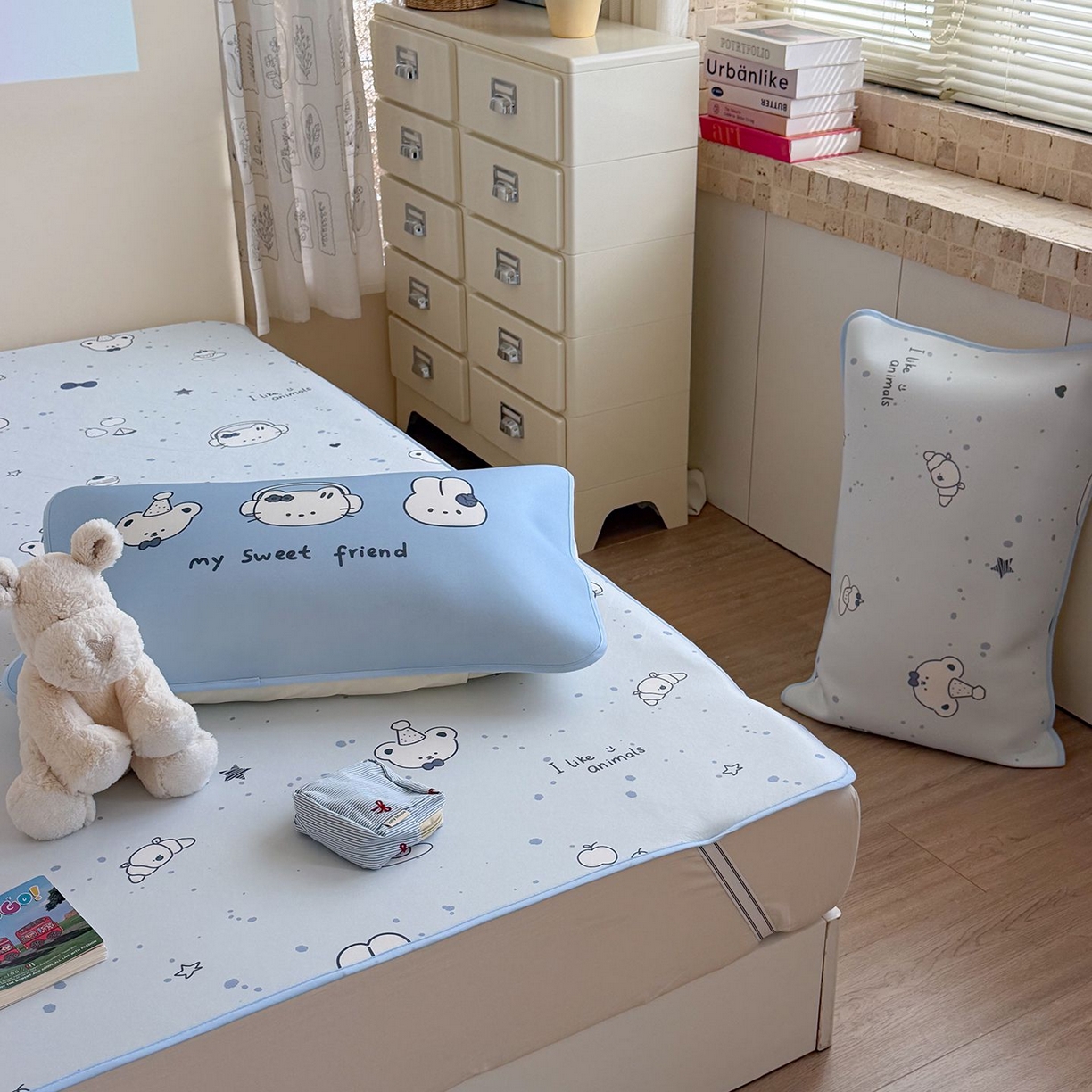 91家纺网 家纺一手货源 找家纺 美乐迪家纺 2026新款水光冰丝凉席夏被 甜蜜伙伴