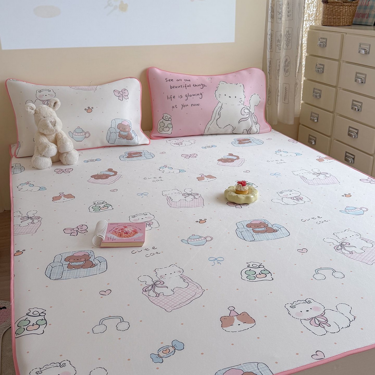 91家纺网 家纺一手货源 找家纺 美乐迪家纺 2026新款水光冰丝凉席夏被 居家日记