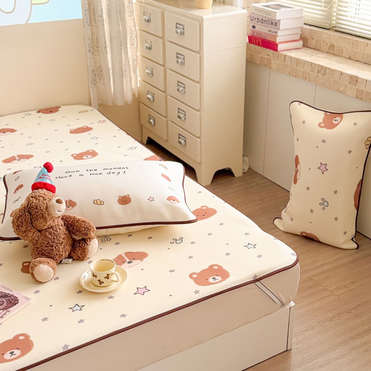 91家纺网 家纺一手货源 找家纺 美乐迪家纺 2026新款水光冰丝凉席夏被 星星小奶狗