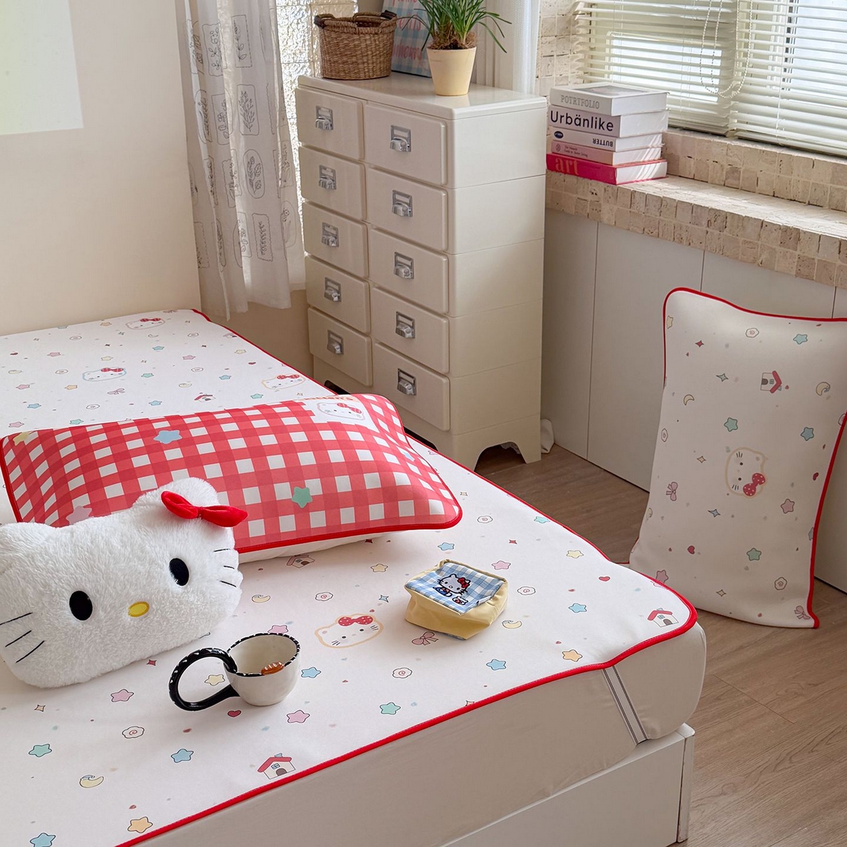 91家纺网 家纺一手货源 找家纺 美乐迪家纺 2026新款水光冰丝凉席夏被 星星猫咪