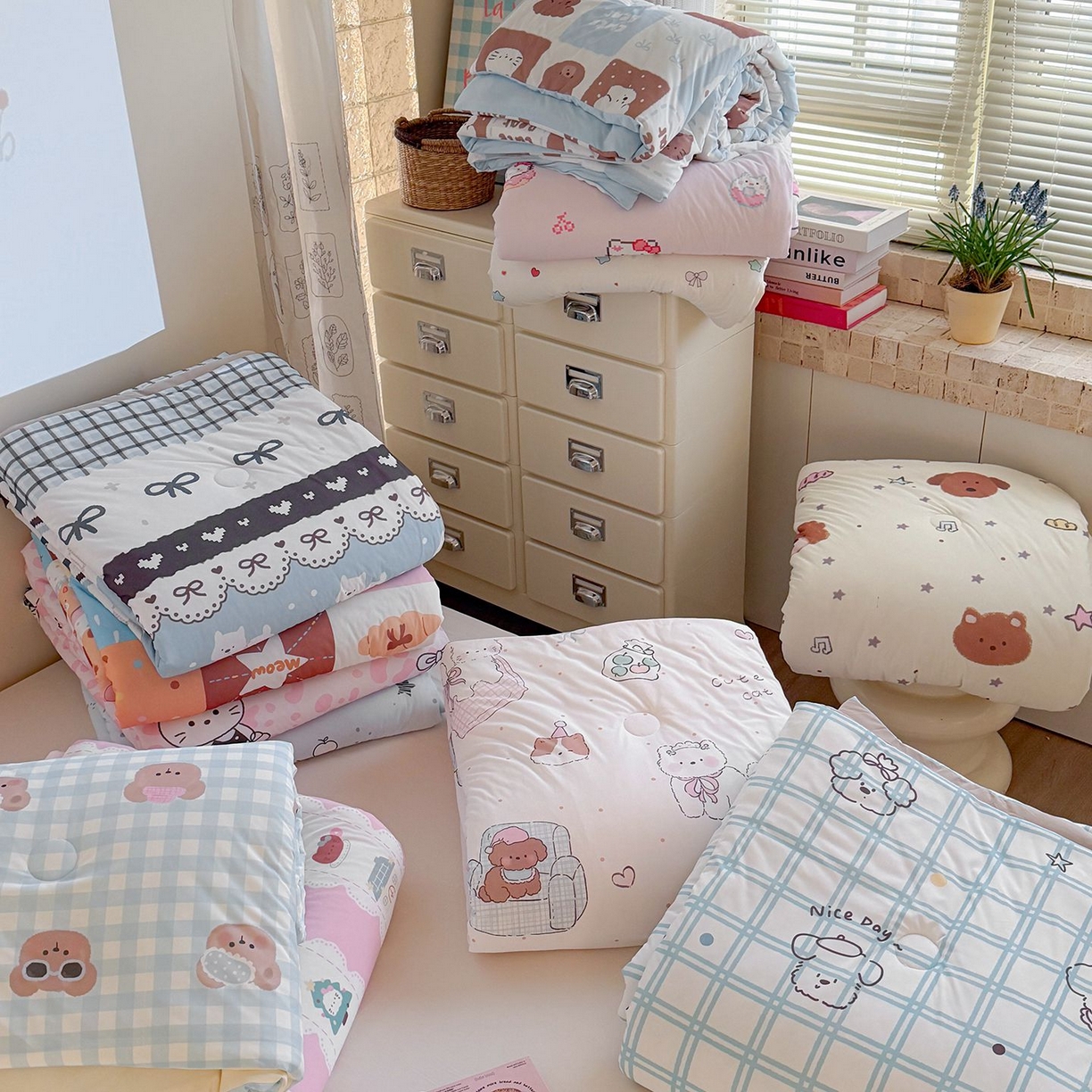 91家纺网 家纺一手货源 找家纺 美乐迪家纺 2026新款水光冰丝凉席夏被 组合