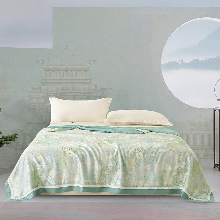 91家纺网 家纺一手货源 找家纺 （总）薇玛仕 2026春夏新款100支兰精天丝数码印花可水洗蚕丝夏凉被空调被100蚕丝填充可过检测