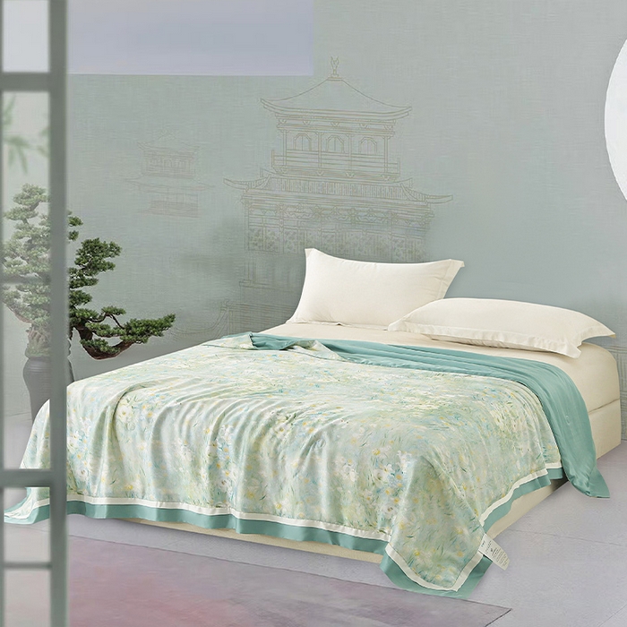 91家纺网 家纺一手货源 找家纺 （总）薇玛仕 2026春夏新款100支兰精天丝数码印花可水洗蚕丝夏凉被空调被100蚕丝填充可过检测