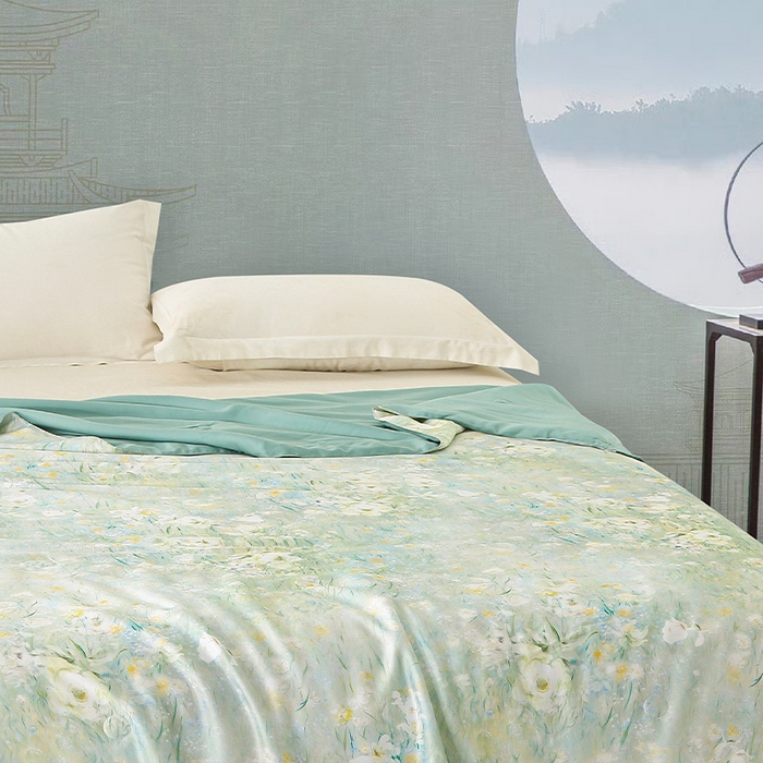 91家纺网 家纺一手货源 找家纺 （总）薇玛仕 2026春夏新款100支兰精天丝数码印花可水洗蚕丝夏凉被空调被100蚕丝填充可过检测