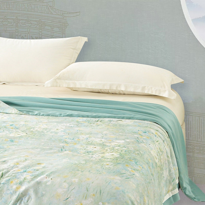 91家纺网 家纺一手货源 找家纺 （总）薇玛仕 2026春夏新款100支兰精天丝数码印花可水洗蚕丝夏凉被空调被100蚕丝填充可过检测