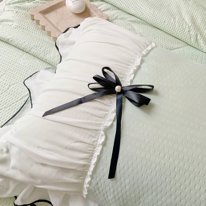 91家纺网 家纺一手货源 找家纺 （总）吾欢心 2026新款小香风可可系列双层花边床盖款夏被四件套被子被芯