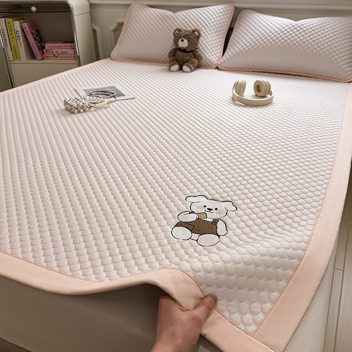 91家纺网 家纺一手货源 找家纺 （总）莱家富 2026新款冰豆豆凉席凉感值过0.21冰丝床单单件冰丝席家用单人学生宿舍上下铺寝室-成人款