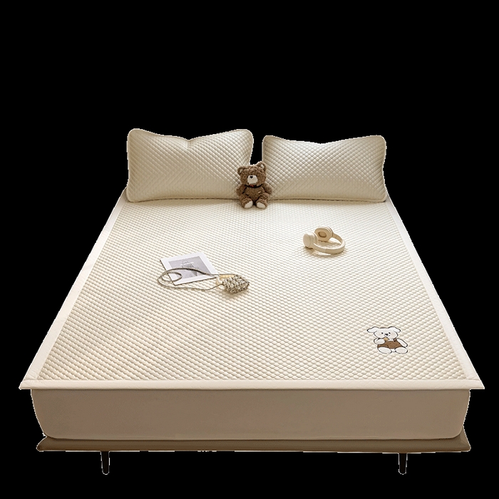 91家纺网 家纺一手货源 找家纺 莱家富 2026新款冰豆豆凉席凉感值过0.21冰丝床单单件冰丝席家用单人学生宿舍上下铺寝室-成人款 奶酪黄-床铺款