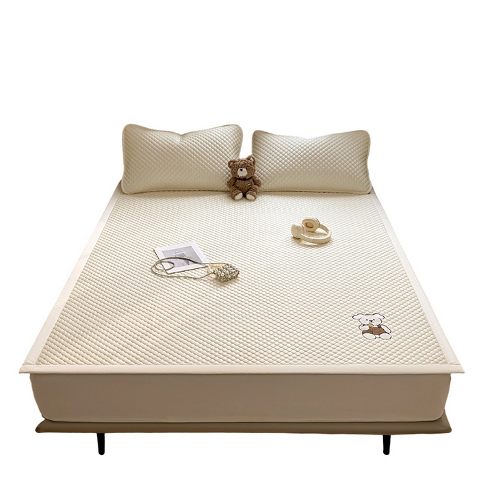 91家纺网 家纺一手货源 找家纺 莱家富 2026新款冰豆豆凉席凉感值过0.21冰丝床单单件冰丝席家用单人学生宿舍上下铺寝室-成人款 奶酪黄-床铺款