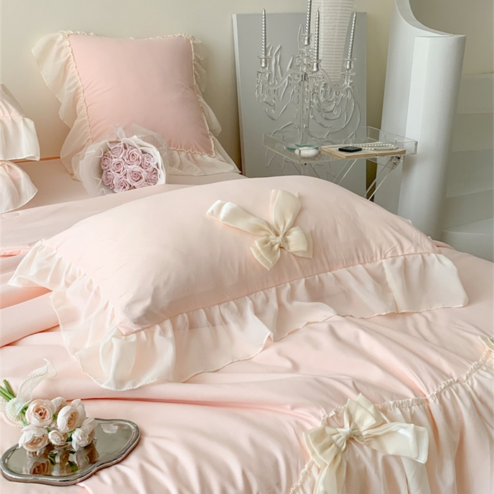 91家纺网 家纺一手货源 找家纺 （总）吾欢心 2026新款A类甜心蝴蝶结床盖款夏被四件套