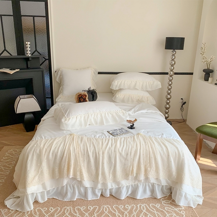 91家纺网 家纺一手货源 找家纺 （总）吾欢心 2026新款A类法式花边爱丽莎床盖款夏被四件套