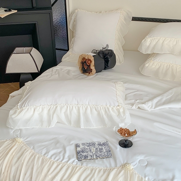 91家纺网 家纺一手货源 找家纺 吾欢心 2026新款A类法式花边爱丽莎夏被四件套 爱丽莎白