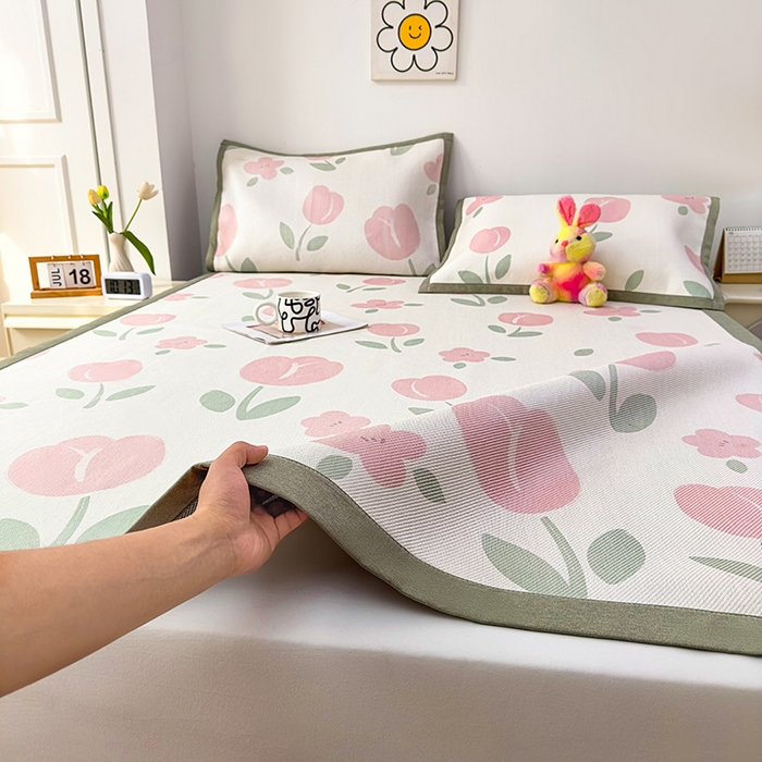 91家纺网 家纺一手货源 找家纺 （总）大元 2026新款数码印花冰藤席系列