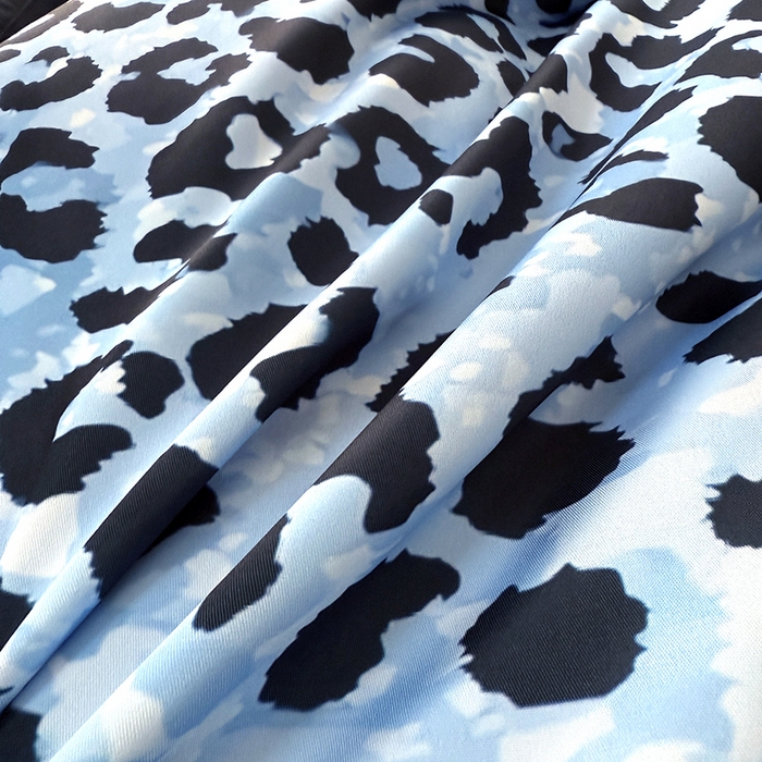 91家纺网 家纺一手货源 找家纺 摩卡（乐趣） 2026新款豹纹水洗真丝款四件套 豹纹-蓝