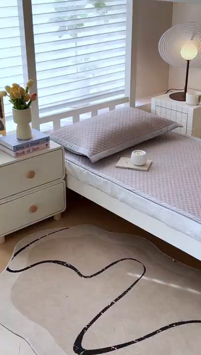 91家纺网 家纺一手货源 找家纺 凌云家纺 2026新款锦纶凉感冰丝席三件套冰格空气席可机洗学生席 冰格空气席-浅灰