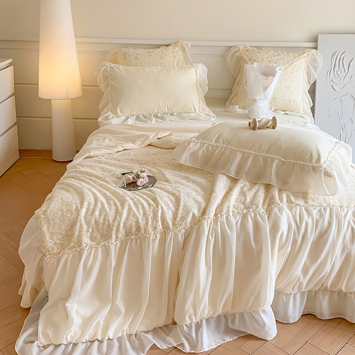 91家纺网 家纺一手货源 找家纺 （总）吾欢心 2026新款A类赫琳娜床盖款夏被四件套