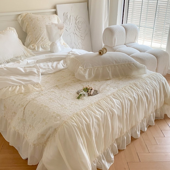 91家纺网 家纺一手货源 找家纺 吾欢心 2026新款A类赫琳娜夏被四件套 赫琳娜白