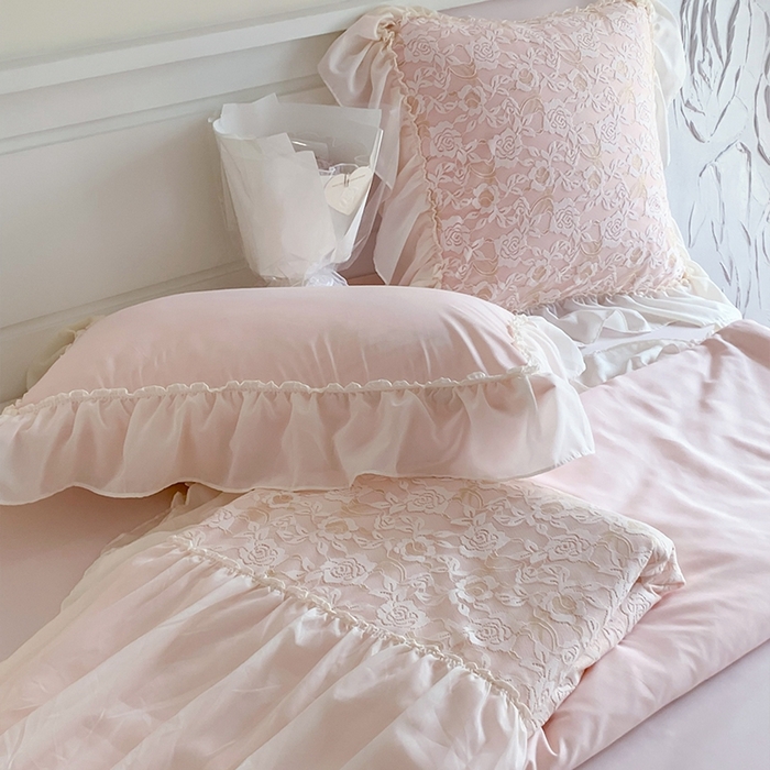 91家纺网 家纺一手货源 找家纺 吾欢心 2026新款A类赫琳娜夏被四件套 赫琳娜粉