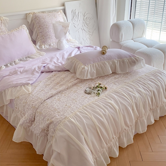 91家纺网 家纺一手货源 找家纺 吾欢心 2026新款A类赫琳娜夏被四件套 赫琳娜紫