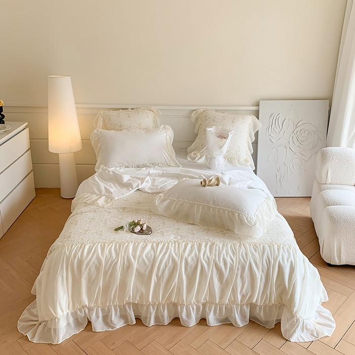 吾欢心 2026新款A类赫琳娜夏被四件套 赫琳娜白