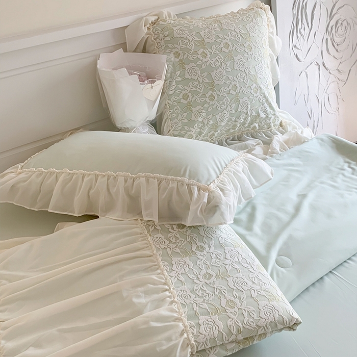 91家纺网 家纺一手货源 找家纺 吾欢心 2026新款A类赫琳娜夏被四件套 赫琳娜绿