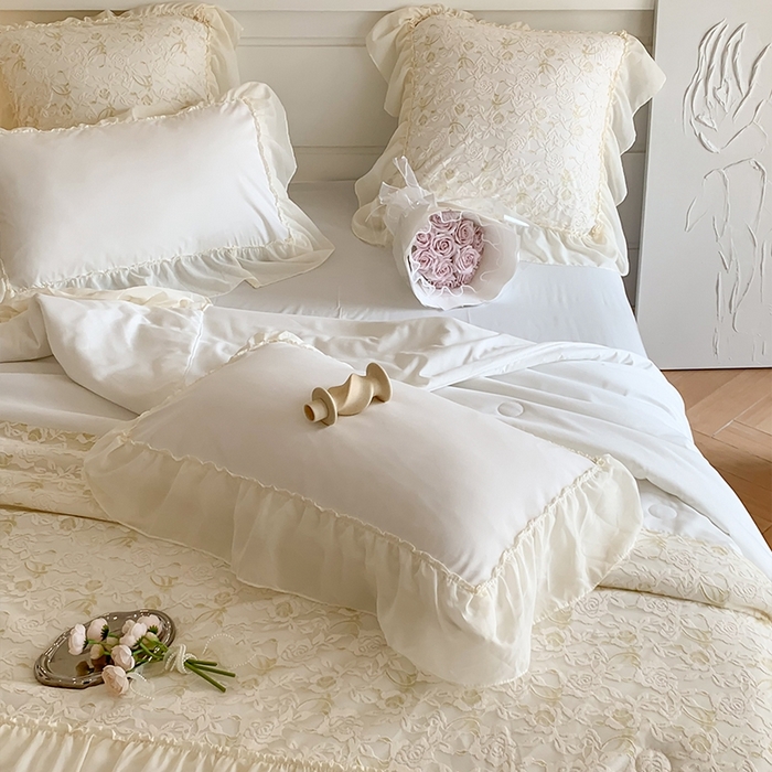 91家纺网 家纺一手货源 找家纺 吾欢心 2026新款A类赫琳娜夏被四件套 赫琳娜白