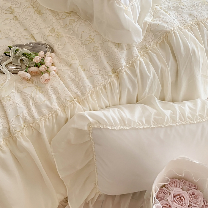 91家纺网 家纺一手货源 找家纺 吾欢心 2026新款A类赫琳娜夏被四件套 赫琳娜白