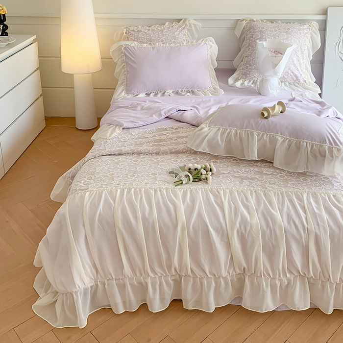 91家纺网 家纺一手货源 找家纺 吾欢心 2026新款A类赫琳娜夏被四件套 赫琳娜紫