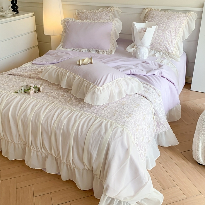 91家纺网 家纺一手货源 找家纺 吾欢心 2026新款A类赫琳娜夏被四件套 赫琳娜紫