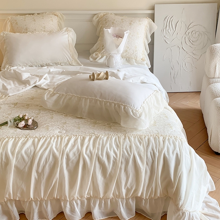 91家纺网 家纺一手货源 找家纺 吾欢心 2026新款A类赫琳娜夏被四件套 赫琳娜白