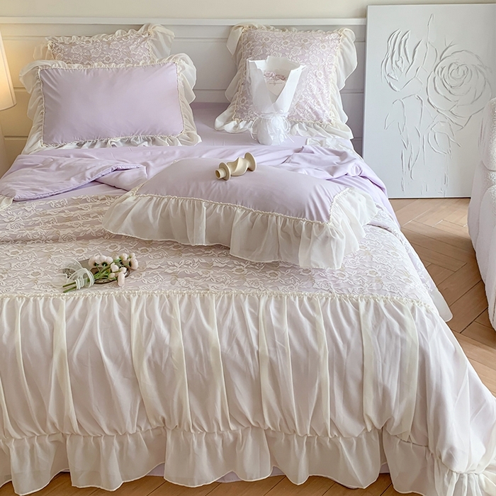 91家纺网 家纺一手货源 找家纺 吾欢心 2026新款A类赫琳娜夏被四件套 赫琳娜紫