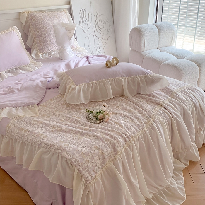 91家纺网 家纺一手货源 找家纺 吾欢心 2026新款A类赫琳娜夏被四件套 赫琳娜紫