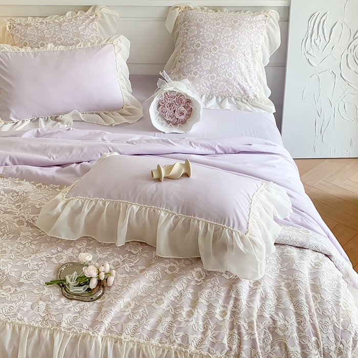 91家纺网 家纺一手货源 找家纺 吾欢心 2026新款A类赫琳娜夏被四件套 赫琳娜紫