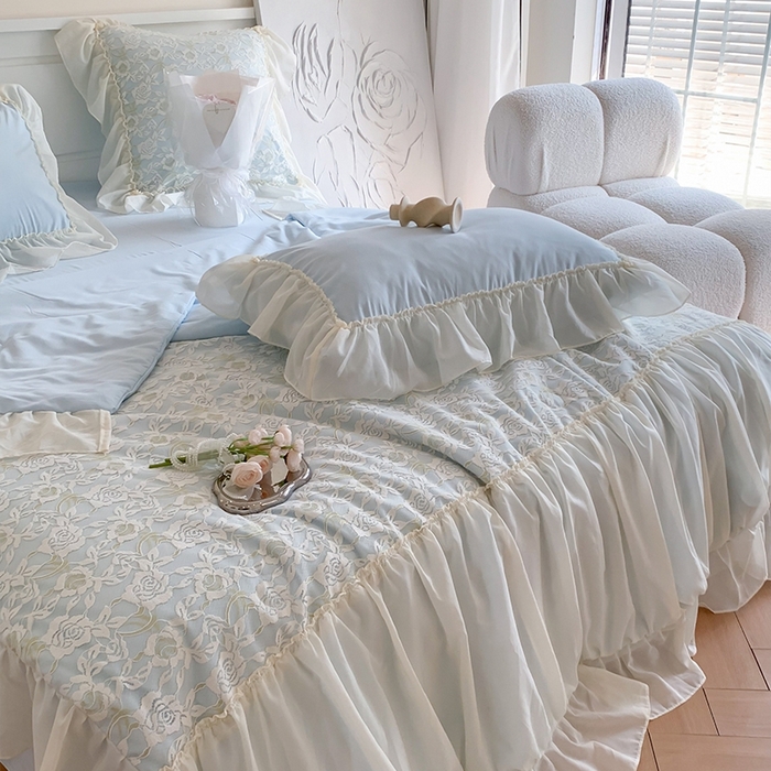 91家纺网 家纺一手货源 找家纺 吾欢心 2026新款A类赫琳娜夏被四件套 赫琳娜蓝