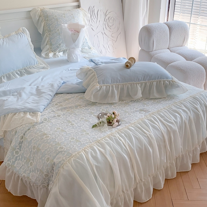 91家纺网 家纺一手货源 找家纺 吾欢心 2026新款A类赫琳娜夏被四件套 赫琳娜蓝